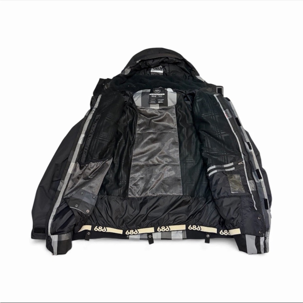 686 Men’s Black & Gray Infi-Dry Hooded Winter Jacket NEW - Picture 3 of 13